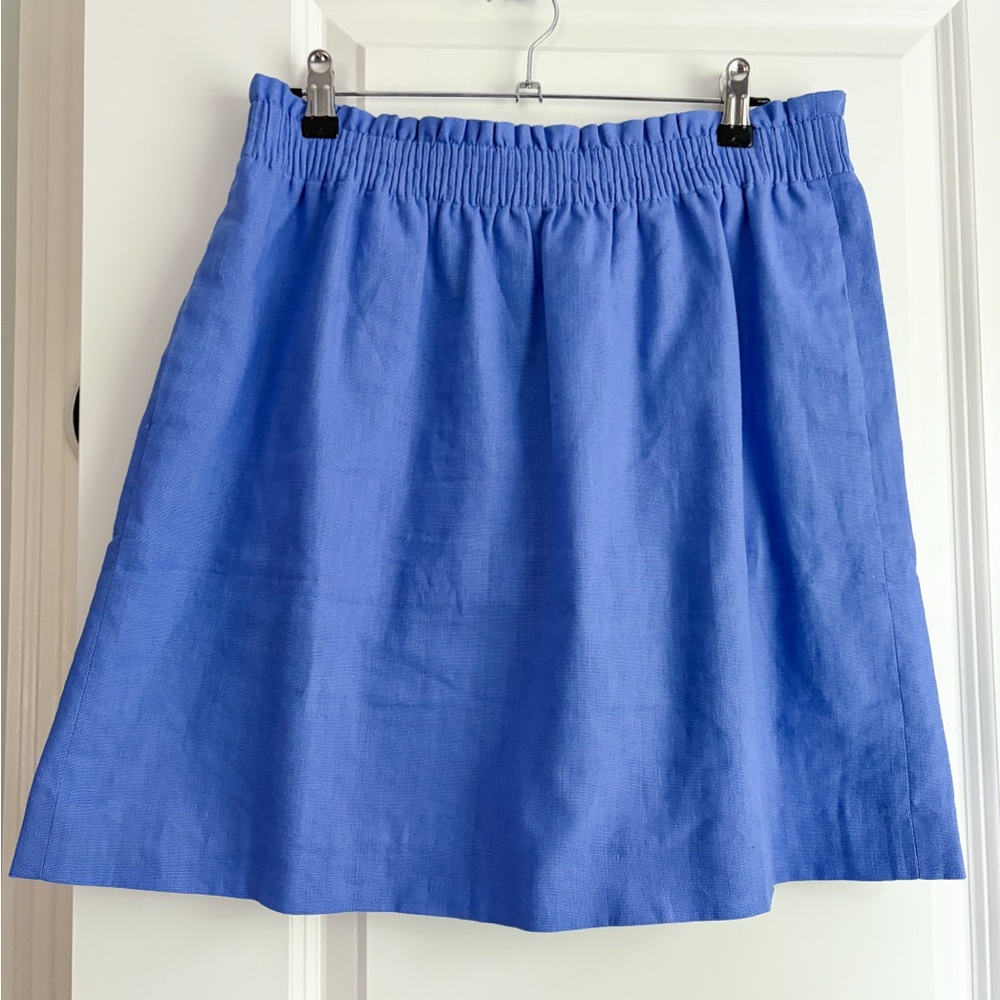 J. Crew Factory Cornflower Blue Elastic-Waist Mini Skirt